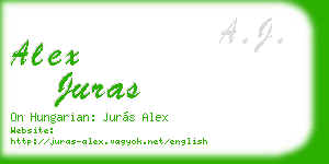 alex juras business card